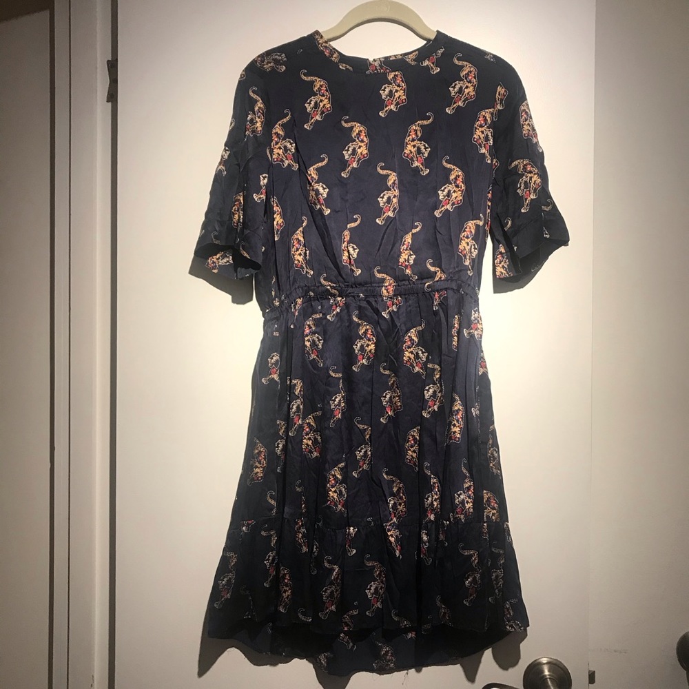 Sandro silk dress. With tiger print. Size 2